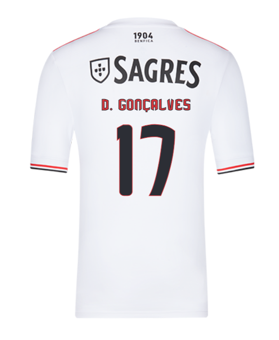 2021/22 Benfica Away Kit Soccer Jersey with D. Gonçalves 17 printing